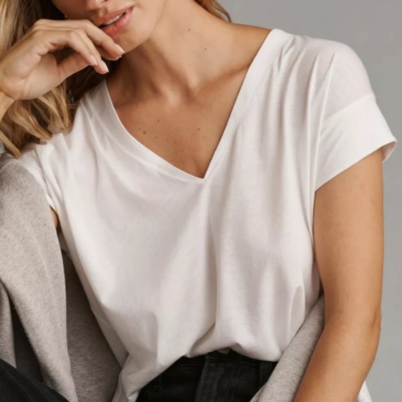 FRAME "Le Mid Rise" V-neck Tee - Picture 2 of 6